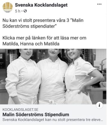 TG-elev tilldelas Malin Söderströms stipendium